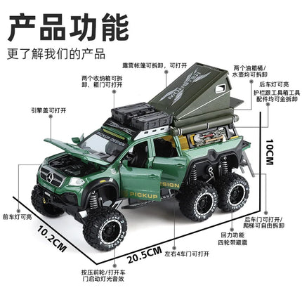 1:28 F150 X-CLASS Model Off-road Vehicle Toys Alloy Diecast Sound Light Doors Opened Pull Back Simulation Cars for Boys Gifts