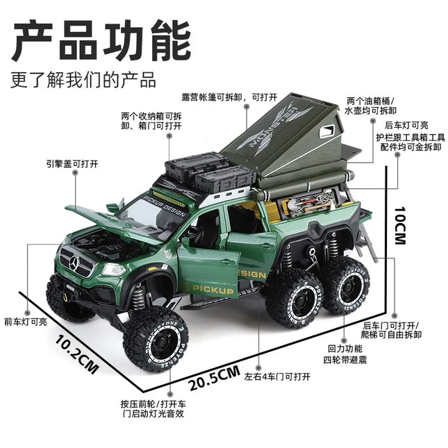 1:28 F150 X-CLASS Model Off-road Vehicle Toys Alloy Diecast Sound Light Doors Opened Pull Back Simulation Cars for Boys Gifts