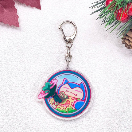 Pokémon Pikachu Gengar Bulbasaur Squirtle Car Keychain Accessories Acrylic Charms Pendant For Bag Key Holder Backpack Decoration