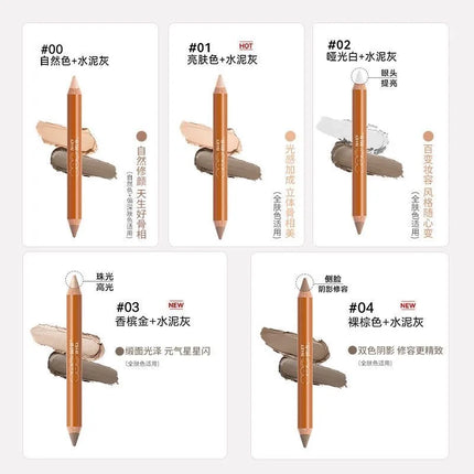 OUTOFOFFICE Double-ended Contour Shadow Pencil Grooming Crayon Long-lasting Flawless Contouring Effect Professional Cosmetic