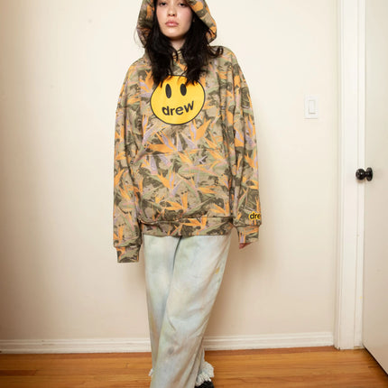 Drew House Camo Logo Printed Hoodie Men Oversized Heavy Cotton Casual Streetwear Pullover