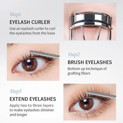 Iron Wand Mascara Beauty Makeup Curling Black Lash Eyelash Extension Waterproof Liquid Volume Mascara Long-wearing Cosmetic