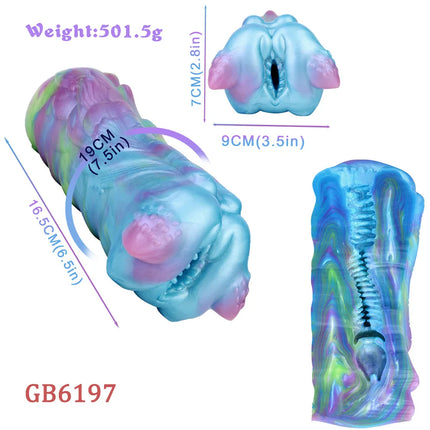 GEEBA safer sex products Male Masturbator Silicone Alien Monster Penis Sleeve Adult Sex Toy for Men Fantasy Pocket Pussy Stroker