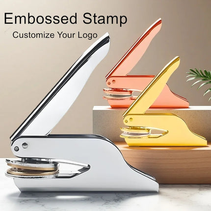 Custom Embosser Stamp Personalized Stamps Customized Logo Wedding Library Book Private Party Invitation Brass Embossing Seal DIY