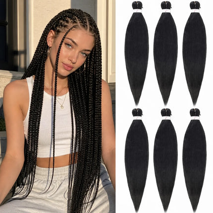 EZ Pre-Stretched Braiding Hair Flame Retardant Synthetic Hair for Women Easy Braids Hair Extensions for Box Braids Twist Crochet