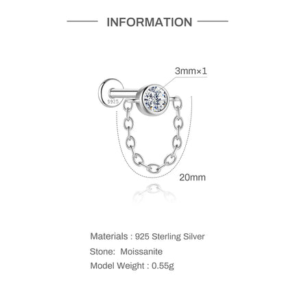 Aide Mini 2/3/4mm Moissanite Earring For Women 925 Sterling Silver Earring INS Trend Wedding Ear Studs Jewelry Brincos de Pratas