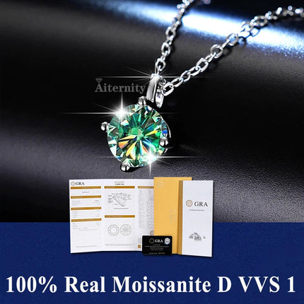 Classic 4 Prong Moissanite Pendant for Couple Men Women Wedding Jewelry Necklace D Color Lab Diamond Luxury Fine Jewelry
