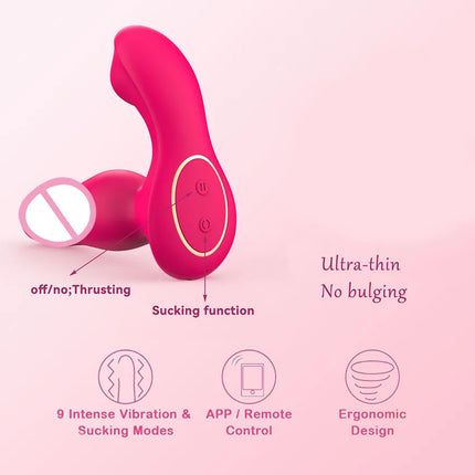 3 in 1 Thrusting Wearable Sucking Dildo Vibrators for Women APP Control Panties Vagina Stimulator 9 Modes Vibrators Sex Toys  18