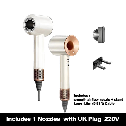 High-Speed Negative Ions Hair Dryer, Upgraded Model, Quiet, High Airflow, Constant Temp, Lightweight, Multi Nozzles in Gift Box