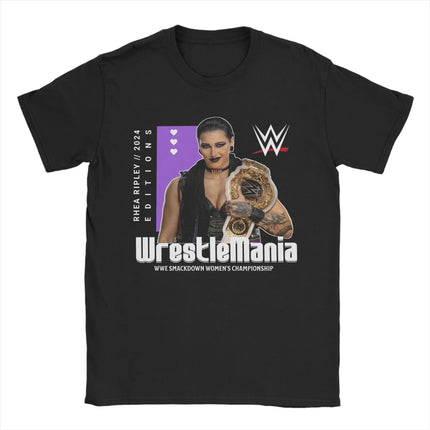 Rhea Ripley B4B Edition T Shirt Men's Cotton Clothes Harajuku  Round Neck Short Sleeve