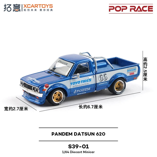 Toy Car PopRace Pandem Datsun 620 1:64 (Metal & Plastic Parts) S39-01# S39-03# S39-04#