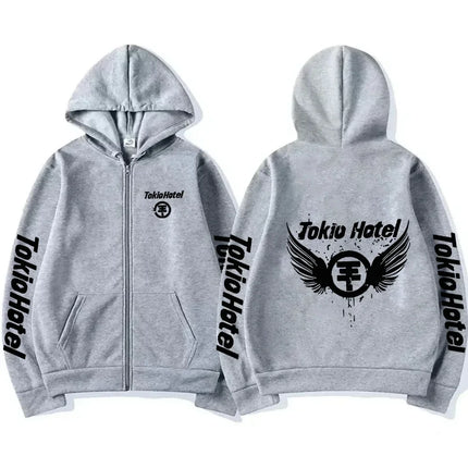 Tokio Hotel Hoodie Men Woman Harajuku Zip Up Jacket Sweatshirt Hip Hop Streetwear Fashion Oversized Long Sleeve Zipper Hoodies