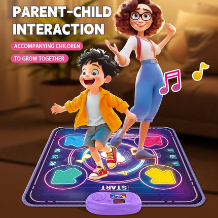 90x90cm Kids Electronic Dance Mat Dancing Blanket with Light&Bluetooth Kids Floor Music Blanket Educational Toys Xmas Gifts