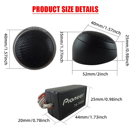 1Pair 300W Car Stereo Speakers Music Car Tweeters Car Audio Silk Film Speaker Boxes High-Pitched Modificat Tweeter Loudspeaker