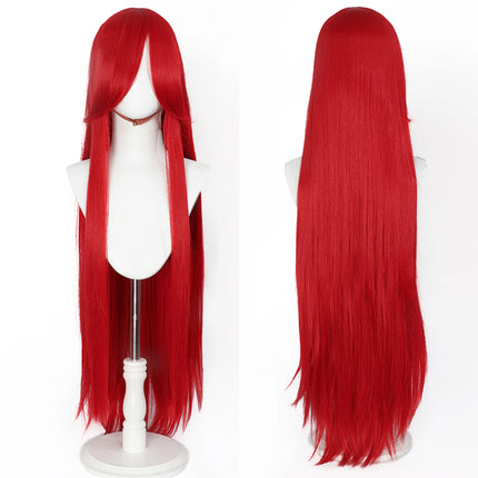 100CM Long Straight Wig With Bangs Synthetic Cosplay Wig For Women Pink Purple Cosplay Wigs for Party For Halloween