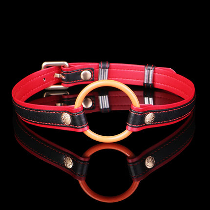 LEZEE Leather Mouth Gags Silent Oath Gag Breathable Open Oral Belt Adults Game Bondage Gear High Quality Microfiber Sexual Belt
