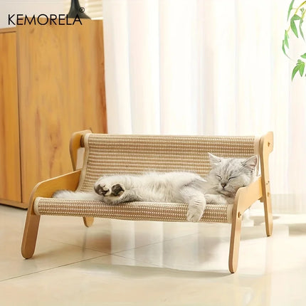 1PCS Large Cat Scratcher Hammock Durable Linen Lounge Chair Pre-Assembled with Adjustable Straps for Medium Breeds & Indoor Cats