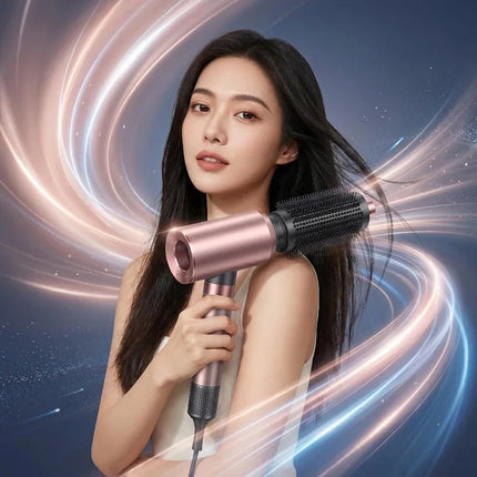 5 in 1  Detachable Airflow Hair Dryer Brush Comb Curler Straightening Brush Heat Control Styler for Smooth Hair anion