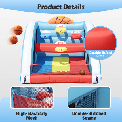 Inflatable Basketball Hoop Shot 10×10×10ft, Blow Up Inflatable Basketball Game with Balls, Air Blower, Inflatable Games for Outdoor Parties, Carnival Events, Lawn Games