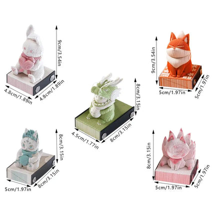3D Notepad Cute Bunny 3D Memo Pad Animal Sticky Note Art Notes Block Office Accessories Birthday Gifts For Kids Friends