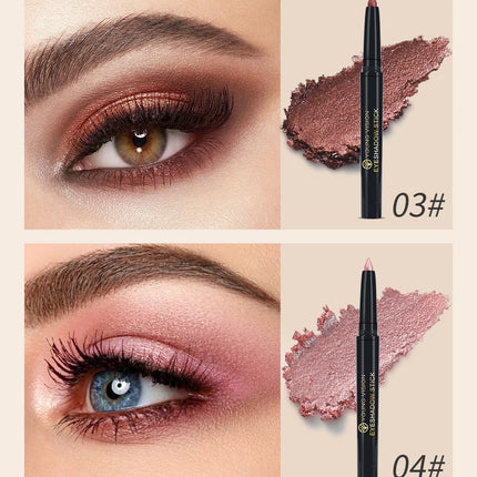 YOUNG VISION 12 Color Eyeshadow Stick Waterproof  Pearl Shimmer cream formula easy to color fine and smooth Woman makeup