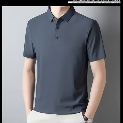 Summer New Men's Short Sleeve Ice Silk POLO Shirt Fashion Simple Men's Business Casual Pullover Large Size 5XL