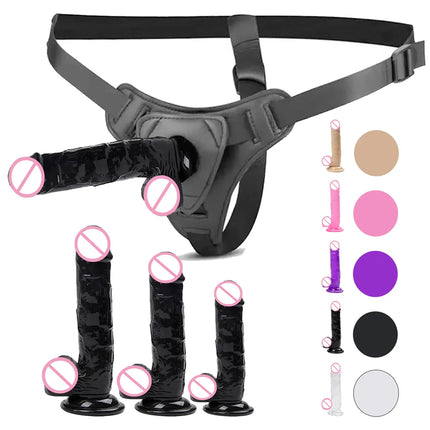 Strapon Dildo for Women Suction Cup Realistic Strap-On Dildo Huge Penis Belt Sexual Harness Strap On Anal Sex Toy for Lesbian