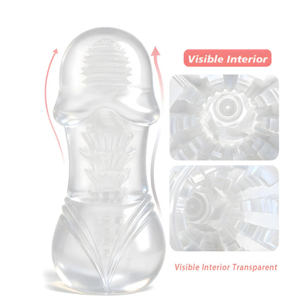13cm Male Masturbator Transparent Jelly Artificial Vaginal Real Pussy for Men Penis Exerciser Cock Enlarger Suck Sex Toys Erotic