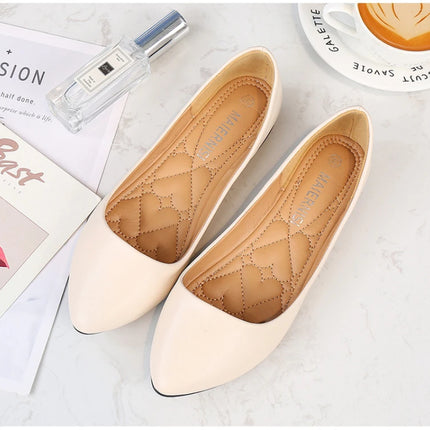 New Flat Heel Pointed Toe Flat Shoes Korean Style Fashionable Shallow Mouth Large-Size Casual Shoes Comfortable And Breathable