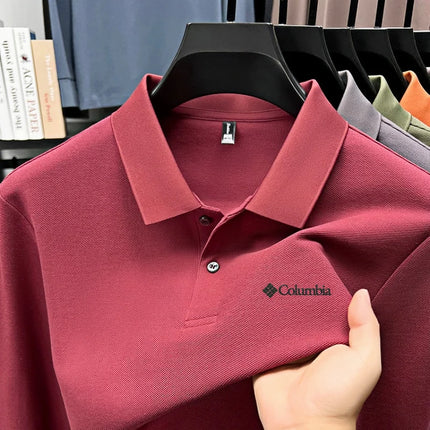 High-end brand Polo shirt, long-sleeved, fashionable, printed, men's top, spring, 100% cotton, skin-friendly, comfortable, casual T-shirt