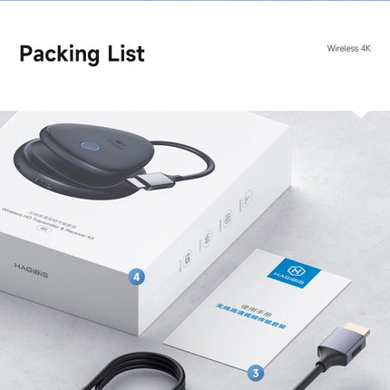Hagibis Wireless HDMI-compatible Transmitter and Receiver Enterprise 4K Extender Kit Display Adapter Dongle Casting Video Audio