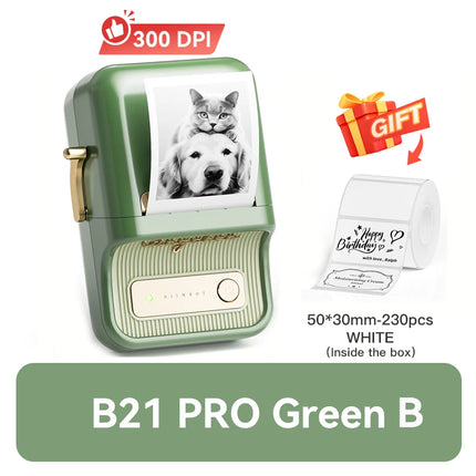 NiiMbot B21 B21 PRO Bluetooth Adhesive Label Printers Mini Thermal Printer Wireless Barcode Label Maker for Office Clothing