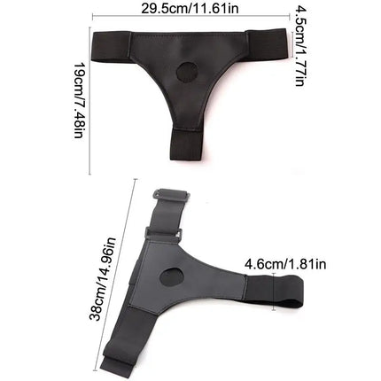 【AD】Men Strap On Dildo Panties Wearable Hollow PU Leather Penis Lengthen Sleeve Strapon Harness Belt For Man Sex Toys For Woman
