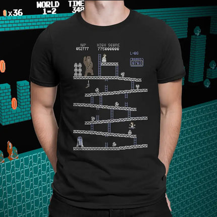 Donkey Kong T Shirt 8bit Pixel Retro Arcade Game Mashup Graphic Print Cotton Short Sleeve Tee for Men Women