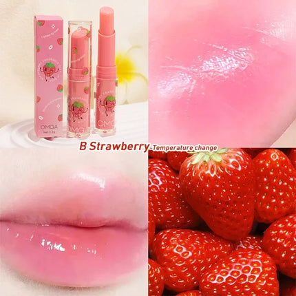 Fruity Color Changing Lip Balm Natural Temperature Change Coloured Lipstick Long Lasting Moisturizing Makeup Cosmetics for Women