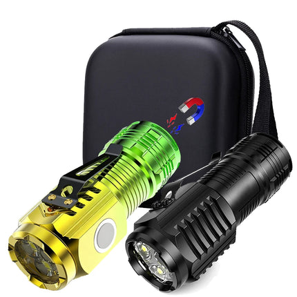 3LED Super Bright Flashlight  Mini Burst Flash Torch Rechargeable Outdoor Waterproof Emergency Spotlight with Pen Clip Magnet