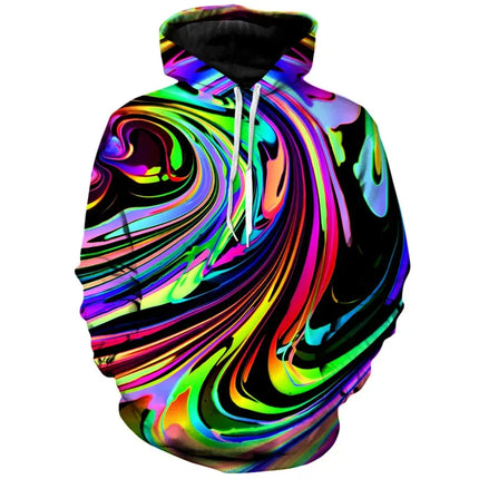Fashion New Whirlpool Pattern men's Hooded Sweatshirt 3D Printed Color Sports Shirt Stree men's And women's Super Large Hoodies