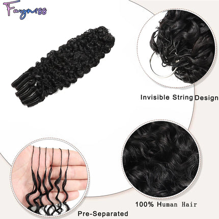 Burmese Curly Miracle Knots Human Crochet Human Hair For Braiding Boho Braids Pre-Separated Feather 100% Human Hair Extensions