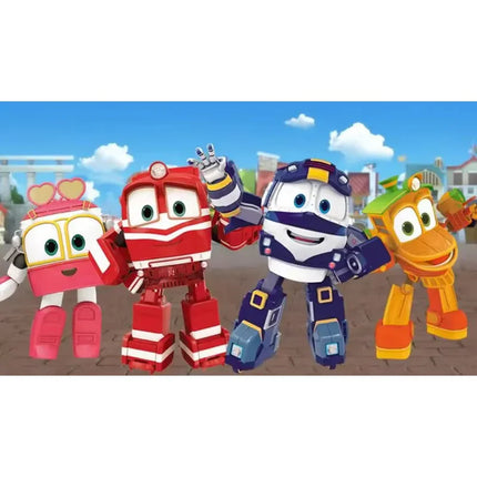 NEW 4pcs/lot Robot Trains figures Transformation robot Kay Train Deformation Train Car Action Figure Robot Toys for children