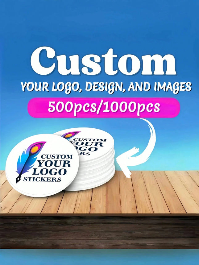 3-8CM Customized Round Stickers – 50-1000PCs Personalized Logo/Text/Image, Thank You Labels for Weddings, Business, Gifts