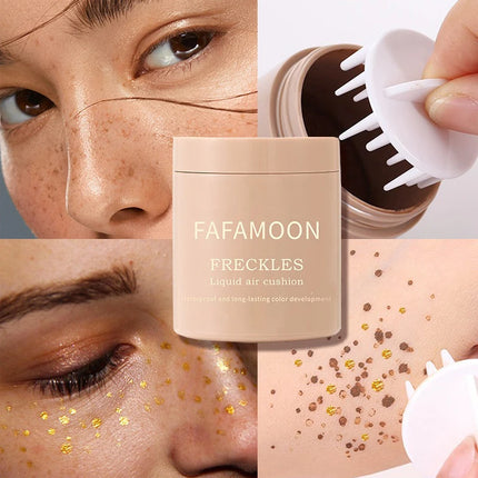Gold Brown Natural Freckles Stamp Air Cushion Kit Simulation Fake Spot Freckle Liquid Powder Waterproof Long Lasting Makeup
