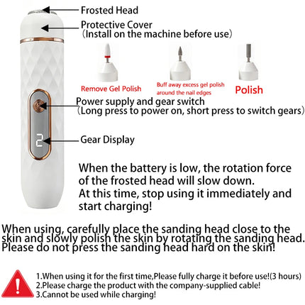 SoftAura 2026 New 5 in 1 USB Electric Foot File Callus Remover Pedicure Tool Hard Cracked Feet Heel Care Dead Skin Removal Home