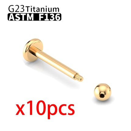 Wholesale G23 Titanium 10PCS Labret Lip Stud Piercing Eyebrow Body Jewelry Nose Ring C rod  For Women Septum Piercing