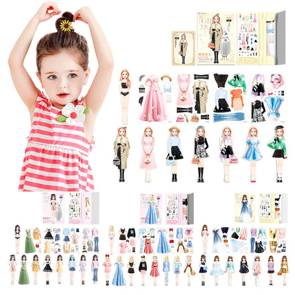 Magnetic Dress Up Set Paper Doll Dress Set Preschool Learning Toys Magnet People Clothes Cultivate Aesthetics for Girls Boys