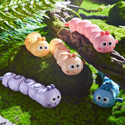 Children Cartoon Clockwork Caterpillar Crawling Toys Cute Animal Baby Wind Up Toy Parent Child Interactive for Kids Funny Gift