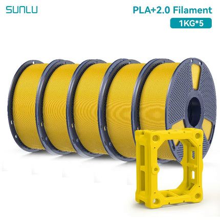 SUNLU 5KG PLA Plus 2.0 3D Printer Filament 1.75mm 1000g Spool (2.2lbs) Neatly Arranged No Knot Filament Fit Most FDM Printer