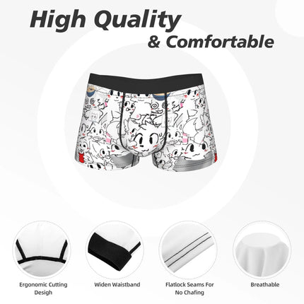 Men's Boykisser Silly Cat Underwear Cute Furry Funny Boxer Briefs Shorts Panties Homme Soft Underpants Plus Size