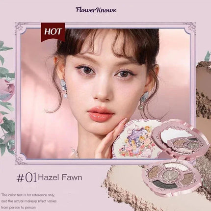 Flower Knows Series Shell Strawberry Angel Moonlight Mermaid Jewel Eyeshadow Palette 5 Colors Pearlescent Mashed Potatoes