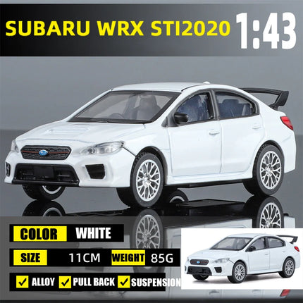 1/43 Scale Subaru WRX  Alloy  Diecast Sports Car Model Miniature Premium  Free Wheels Metal Collect Gift Kid Toys Decoration Col