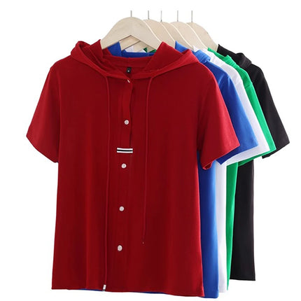 European Station Short sleeved T-shirt Women's Summer New Fashion Light Luxury High Quality Loose Large Casual Hooded Top